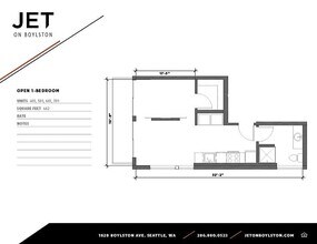 1 Bedroom 601 floor plan